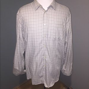 XL Van Heusen grey/white plaid dress shirt